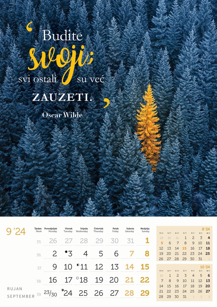 Kalendar Motivacijski, 30,5x50 cm, 13 listova, PVC vrećica