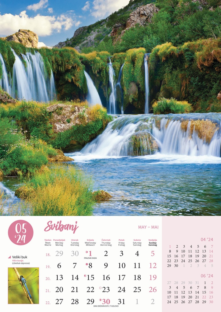 Kalendar Priroda, 30,5x50 cm, 13 listova, PVC vrećica