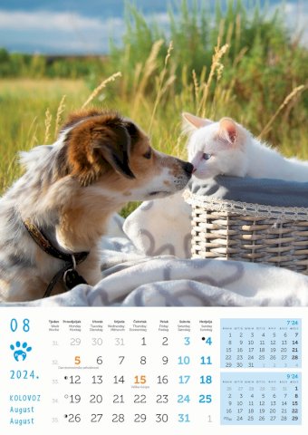 Kalendar Psi i mačke, 30,5x50 cm, 13 listova, PVC vrećica