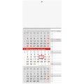 Kalendar poslovni, trodijelni, 29,5x62cm, 12 listova, s pokazivačem, PVC vrećica, sivo-crveni