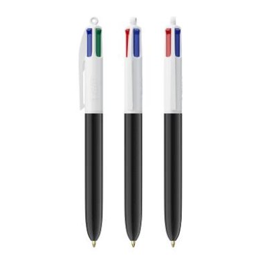 Kemijska olovka, Bic 4 boje, crna / bijela 