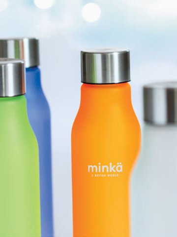 Boca za vodu, GLASIER RPET, gumirana 600 ml