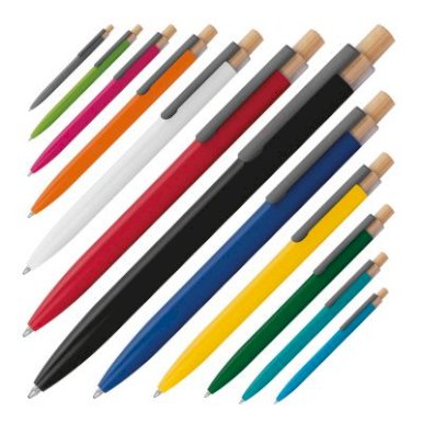 Kemijska olovka, metalna, Bosher, reciklirana, sa vrhom od bambusa