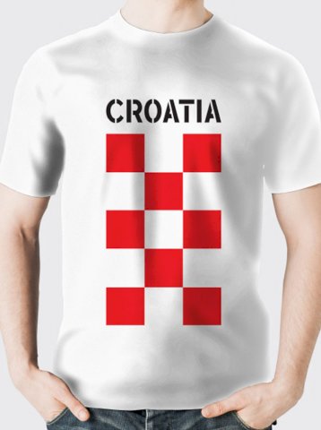 Navijačka majica CRO4, bijela; min.kol.100kom