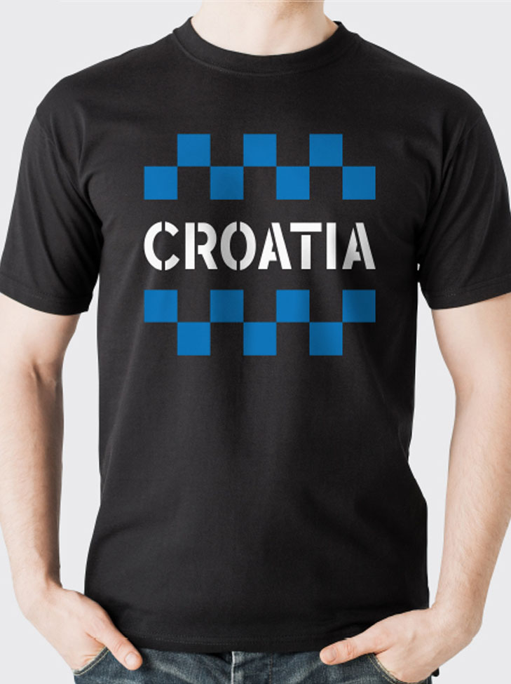 Navijačka majica CRO5, crna; min.kol.100kom