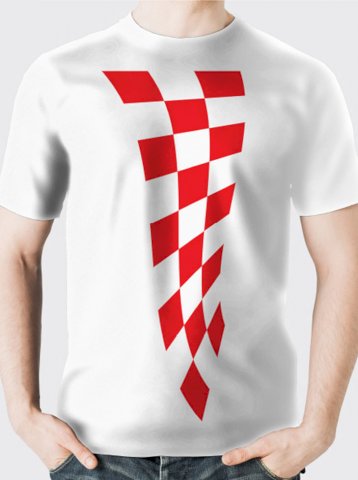 Navijačka majica KRAVATA, bijela; min.kol.100kom