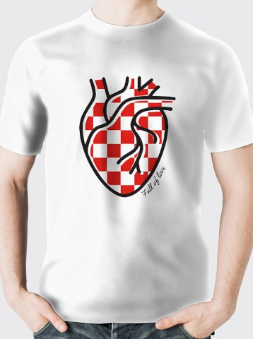 Navijačka majica SRCE, bijela; min.kol.100kom