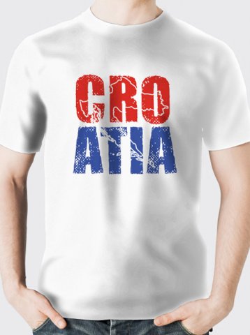 Navijačka majica CRO1, bijela; min.kol.100kom