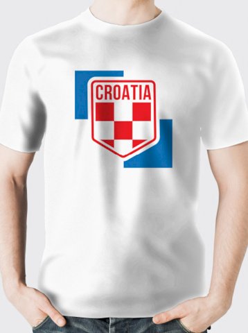 Navijačka majica CRO2, bijela; min.kol.100kom