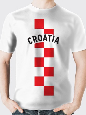 Navijačka majica CRO3, bijela; min.kol.100kom