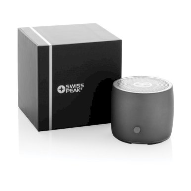 Zvučnik, bežični, Swiss peak, 3W, reciklirani aluminij, sivi