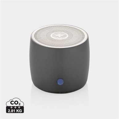 Zvučnik, bežični, Swiss peak, 3W, reciklirani aluminij, sivi