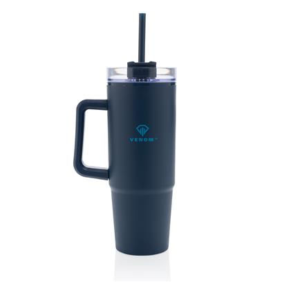 Čaša sa ručkom i slamkom, TANA, dupla stjenka, 900ml