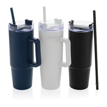 Čaša sa ručkom i slamkom, TANA, dupla stjenka, 900ml