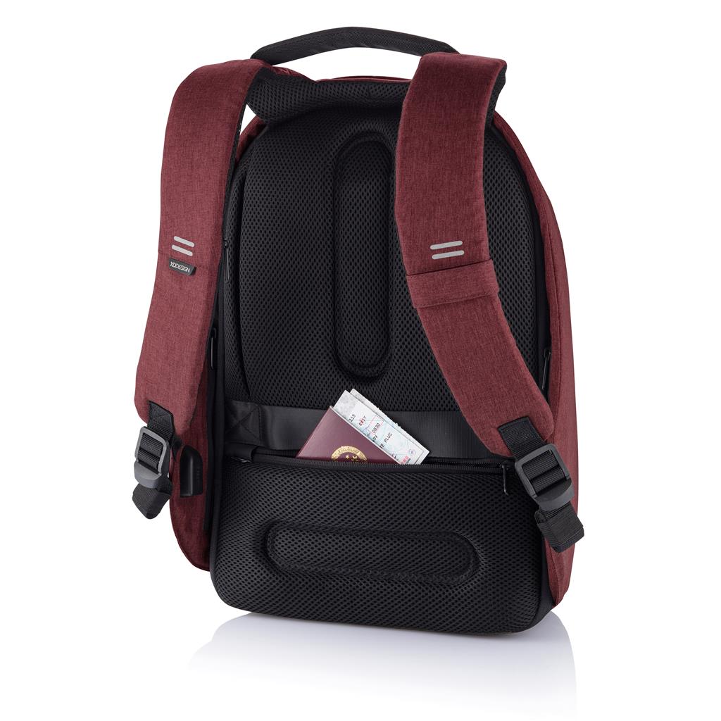 Ruksak Bobby Hero Regular, s pretincem za laptop, zaštita protiv krađe, 16L, crveni