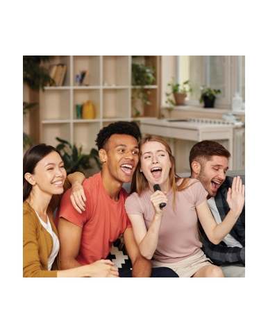 Set za karoke, 2 mikorofona, crni