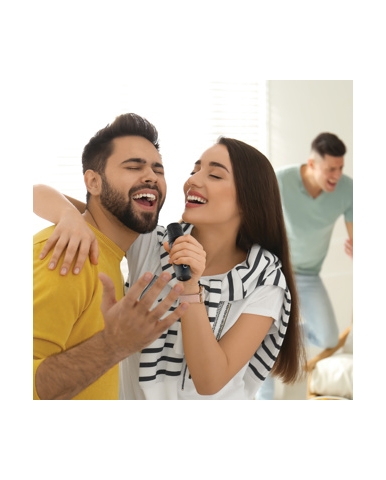 Set za karoke, 2 mikorofona, crni