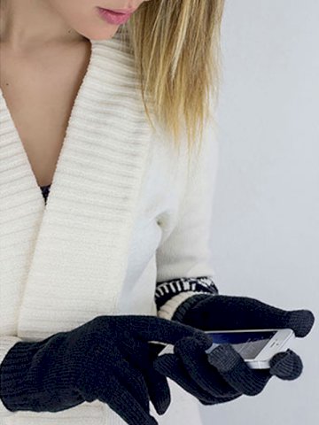 Rukavice pletene,touch, L/XL navy