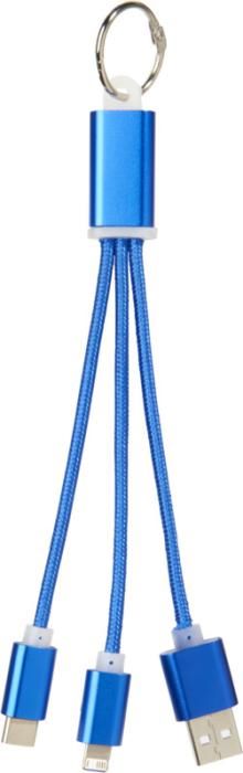 Kabel za napajanje-privjesak  3 u 1 , metalni, plavi