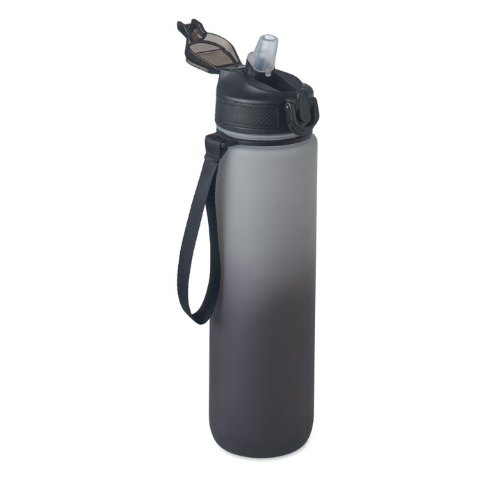 Boca za vodu, sportska, Activate, 1L, sa slamkom, crna