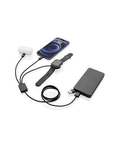 Kabel za punjenje, 6 u 1 + punjač za pametni sat (Samsung i Apple), sivi