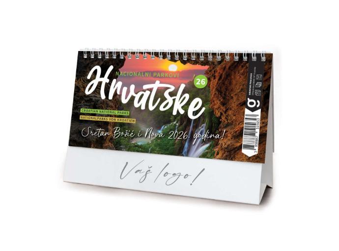 Kalendar stolni Nacionalni parkovi Hrvatske, 20,5x14,5 cm, 13 listova, koverta