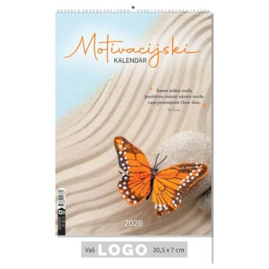 Kalendar Motivacijski, 30,5x50 cm, 13 listova, PVC vrećica
