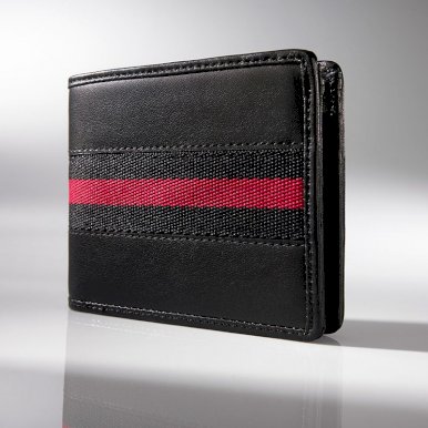 Novčanik Conrad, kožni, crno-crveni, POKLON UZ NARUDŽBU - NIJE NA PRODAJU!