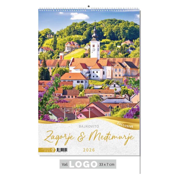 Kalendar Bajkovito Zagorje i Međimurje, 33x55 cm, 13 listova, PVC vrećica