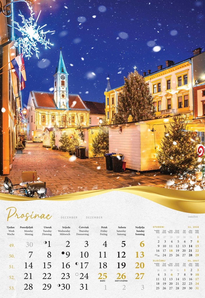 Kalendar Bajkovito Zagorje i Međimurje, 33x55 cm, 13 listova, PVC vrećica