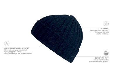 Kapa, zimska, Shore, rebrasto pletena, navy