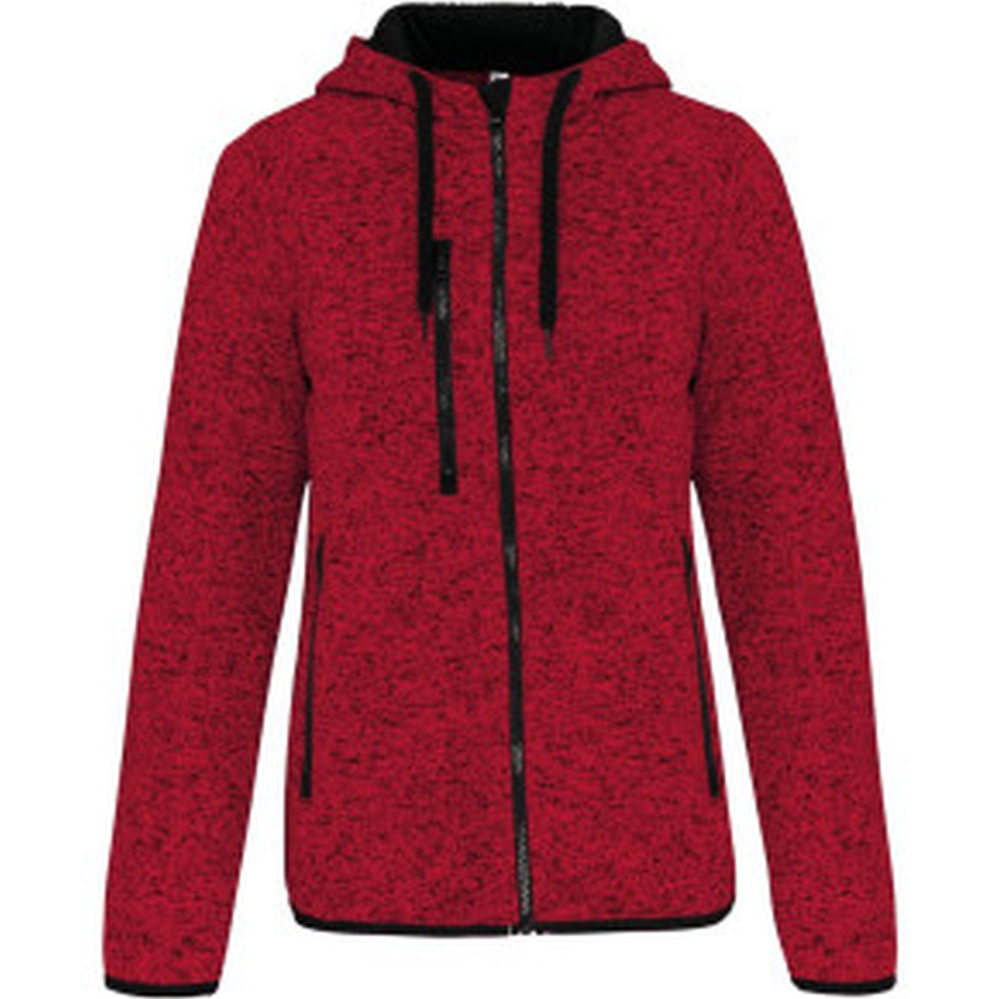 Pulover, ženski,  DR, hoodie, s kapuljačom, PA366, 345gr, red melange, M