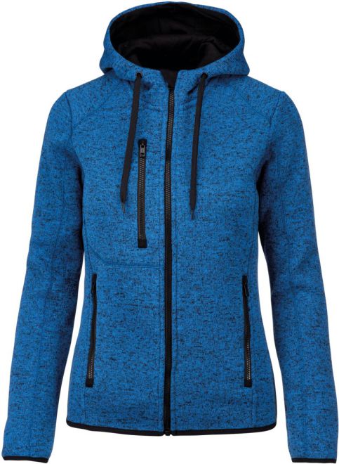 Pulover, ženski, DR, hoodie, s kapuljačom, PA366, 345gr, light royal blue melange, L