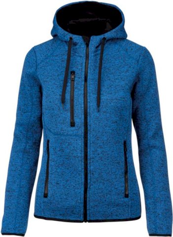 Pulover, ženski, DR, hoodie, s kapuljačom, PA366, 345gr, light royal blue melange, L