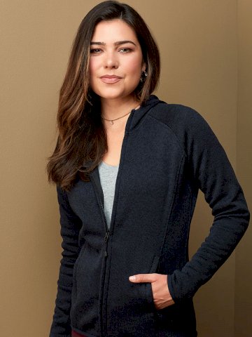 Jakna, flis, pletena, s kapuljačom, 280gr, ženska