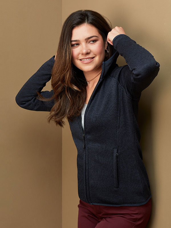 Jakna, flis, pletena, s kapuljačom, 280gr, ženska