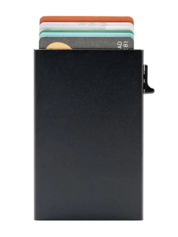 Držač kartica, RFID zaštita podatka, s mehanizmom za brzo otpuštanje kartice, crni