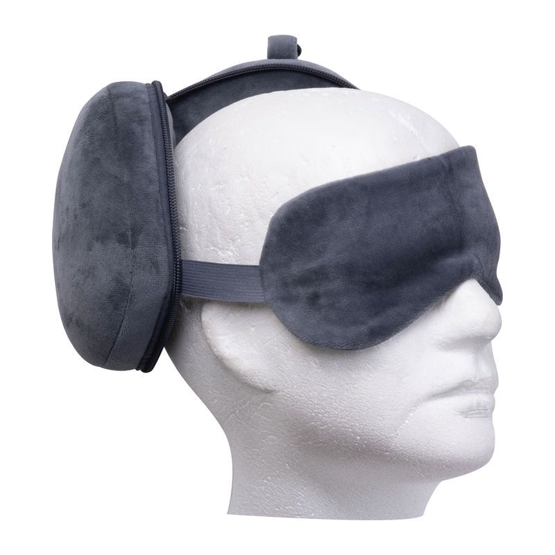 Maska za spavanje i jastuk, siva