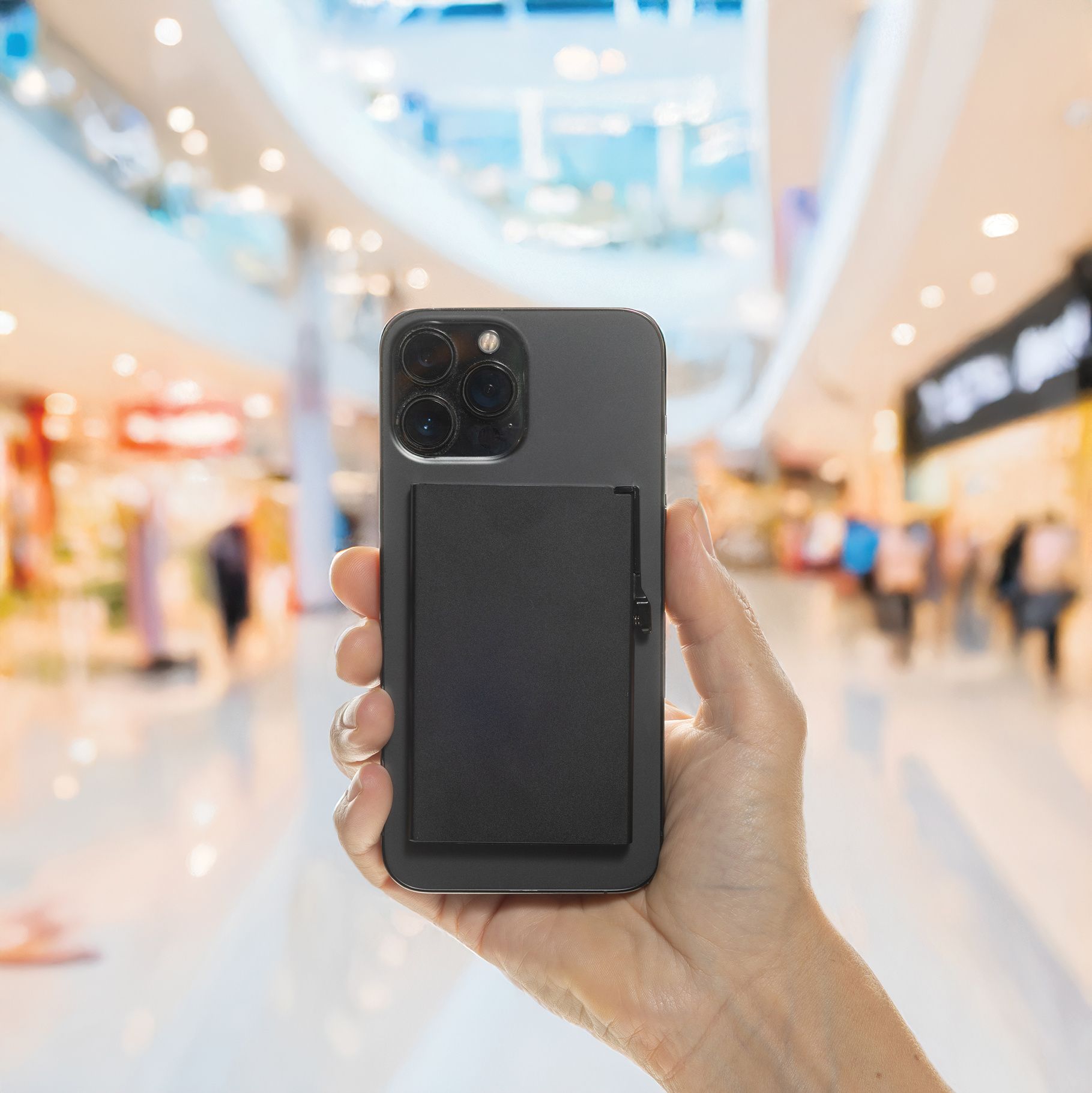 Držač kartica, RFID zaštita podatka, s mehanizmom za brzo otpuštanje kartice, crni