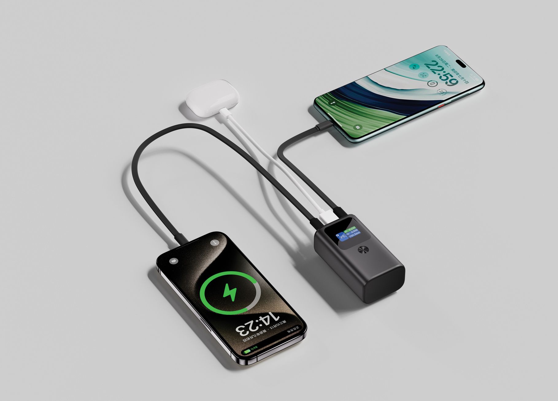 Powerbank 10 000 mAh, sivi