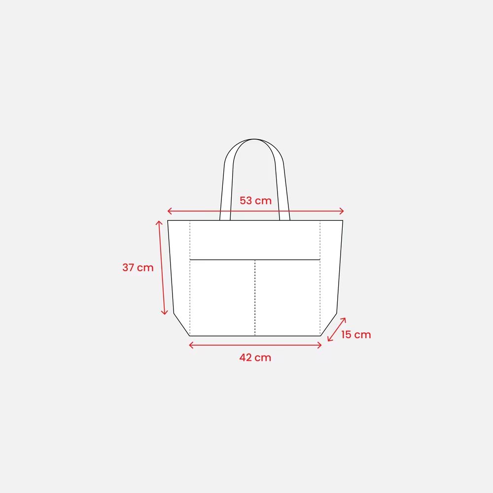 Torba za kupovinu, duge ručke, dvostruki džepovi, 450gr, natur