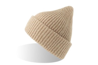 Kapa, GORELY, pletena sa debelom pređom, reciklirana, bež melange