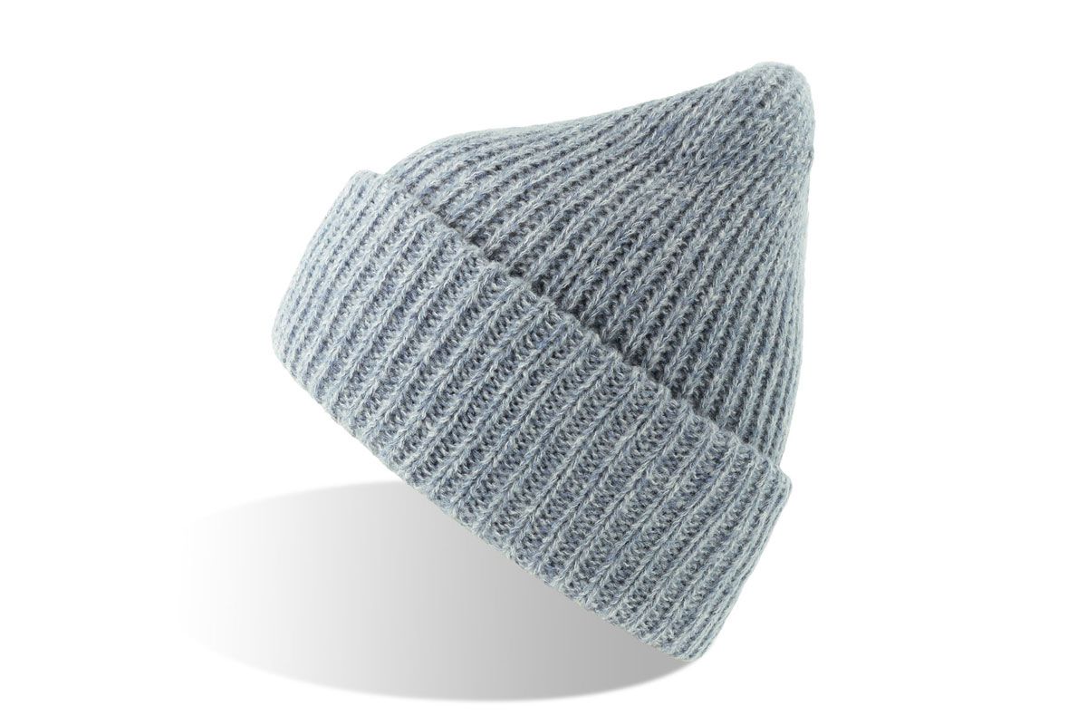 Kapa, GORELY, pletena sa debelom pređom, reciklirana, svjetlo plava melange