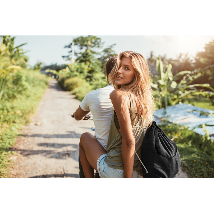 Ruksak-torba, Moira, duge ručke, 220gr., canvas pamuk, crna