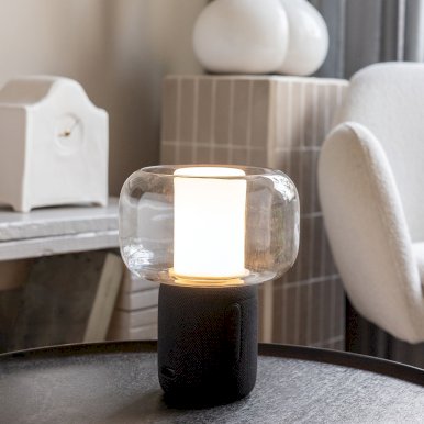 Lampa, LED, USB punjenje, sa zvučnikom 10W, crna