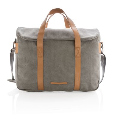 Torba, za laptop, canvas, siva