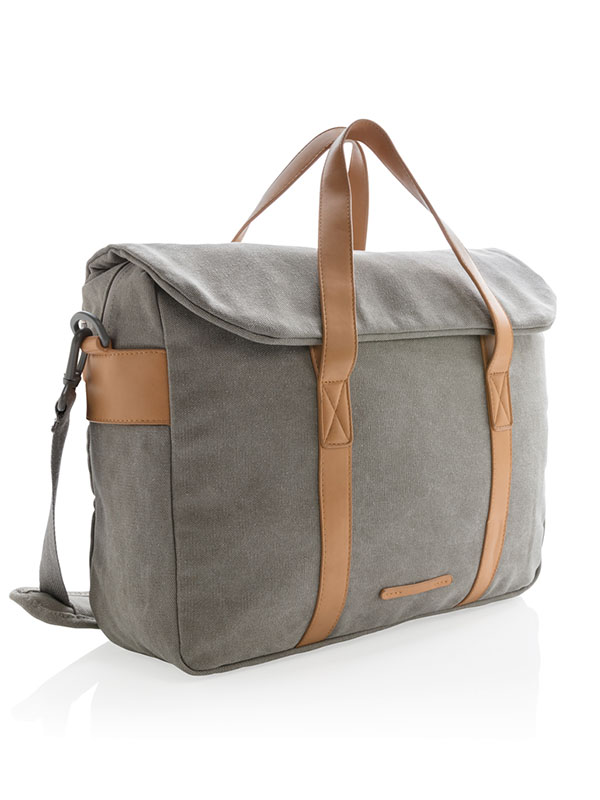 Torba, za laptop, canvas, siva