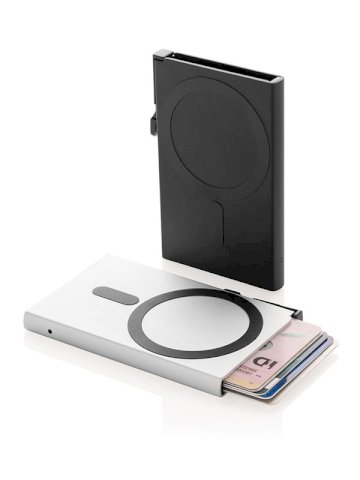 Držač kartica, RFID zaštita podatka, s mehanizmom za brzo otpuštanje kartice, srebrni
