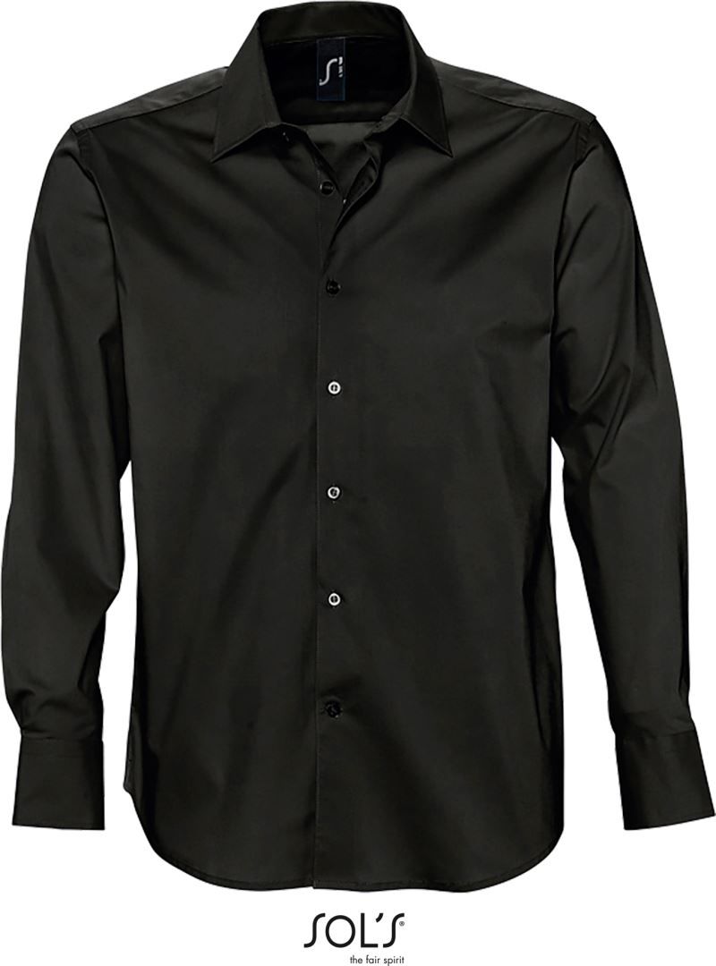 Košulja, muška, DR, Brighton, 97% pamuk+3% elastin, crna, 2XL