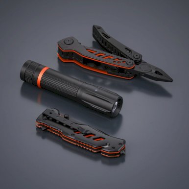 Optima Color Set, multitool, spasilački nož i punjiva svjetiljka